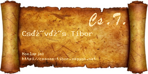 Csávás Tibor névjegykártya